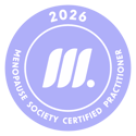 Badge for Dr. Abernathy's certification from The Menopause Society