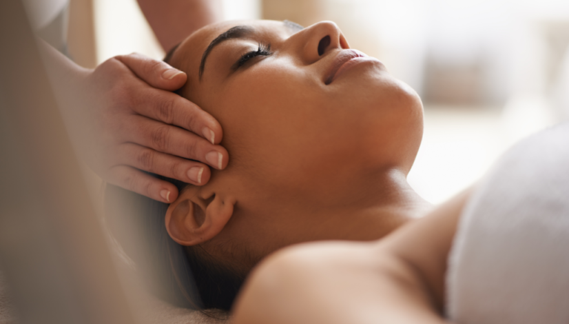 Person receiving a relaxing facial massage as part of their mind-body therapy.